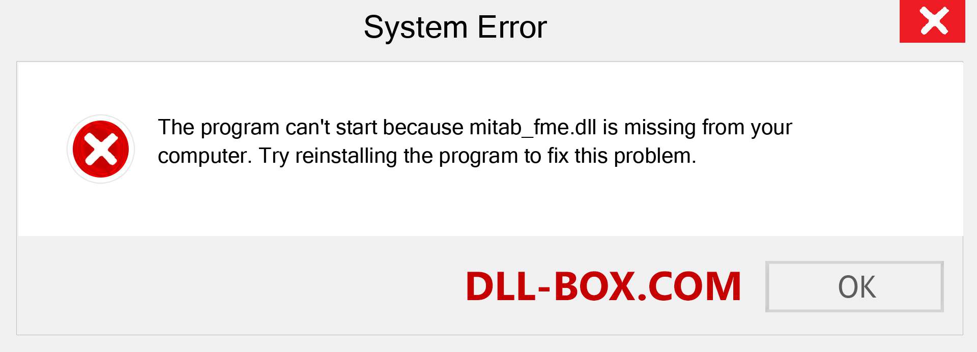  mitab_fme.dll file is missing?. Download for Windows 7, 8, 10 - Fix  mitab_fme dll Missing Error on Windows, photos, images